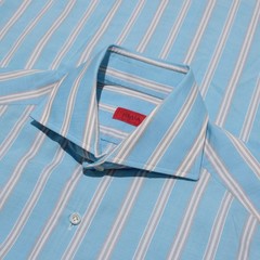 Isaia NWT Long Sleeve Dress Shirt Size 15 38 in Blue Stripes 100% Cotton