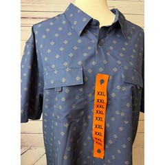 Voyager Shirt XXL NWT Nautical Compass UV Protection Stretch Mens Button Front