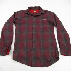 Eddie Bauer Shirt Mens Small Red Plaid Long Sleeve Pockets Button Front Hiking