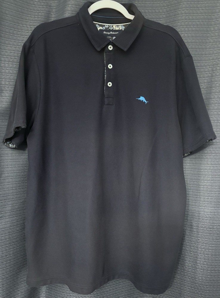 Tommy Bahama Island Zone Navy Polo XL/TG Big & Tall Embroidered Marlin