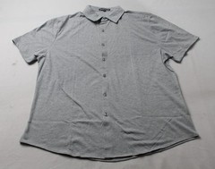 James Tailor Men’s Short Sleeve Knit Button Down Shirt AC2 Heather Gray Size: XL