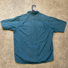 Wrangler Premium Quality Short Sleeve Button Up Work Shirt Blue Men’s L