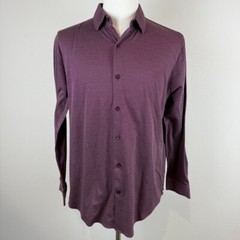 Hart Schaffner Marx Men’s Long Sleeve Button Down Shirt Merlot Wine Size Large