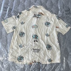 Adidas Originals ENJOY SUMMER RESORT Button Shirt Hawaiian Rayon Lightweight Sm.