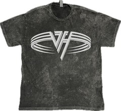 Van Halen Logo T-Shirt Eddie Rock Band on 100% Cotton Vintage Washed Tee