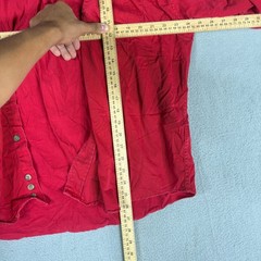Eddie Bauer Mens L Red Cotton Twill Long Sleeve Button Down Shirt Pocket
