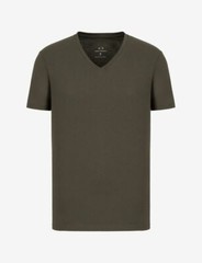A|X Armani Exchange Men’s Short Sleeve Pima Cotton V-Neck T-Shirt, Peat, Sz-XL
