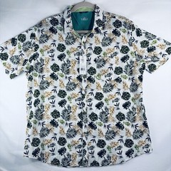 Mens Bohio Breeze button-up shirt tropical palm print hawaiian style Size 3XL