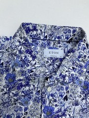 ETON Contemporary men’s Gorgeous Flowers Print Shirt Cotton Size L 47 In NWOT