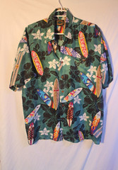 Hawaiian Company 100% Silk Floral surfboard Shirt Aloha Short Sleeve Button