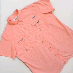Columbia PFG Vented Men XL Shirt Sportswear Collared Short Sleeve Fishing Salmon