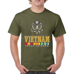Vietnam War Proud Veteran T-shirt American Army Vet DD 214 Patriot Men’s Tee