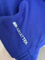 AriatTEK Mens M Medium Heat Series Short Sleeve Blue Performance Golf Polo Shirt