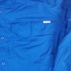 Columbia Silver Ridge Shirt Mens Large L Blue Long Sleeve Fishing Hiking UPF