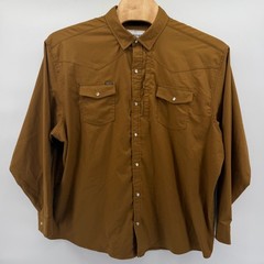 Poncho Western Shirt Men 3XL Brown Pearl Snap Long Sleeve Regular Fit Outdoor