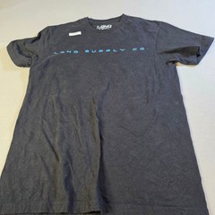 LGND Supply Co Mens Black Cotton Graphic T-Shirt Teal Logo Size Medium