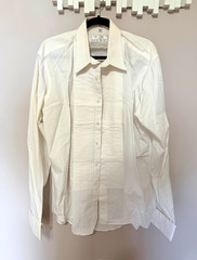 Neil Allyn White Cotton Non-Iron Dress Tuxedo Shirt 16 36/37 Pleat Point Collar