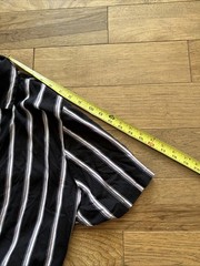 Rayon Camp Shirt Level Ten Gray and Black White Pinstripe Button-Up Size L