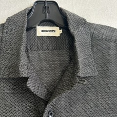 Taylor Stitch The Hawthorne Shirt Mens 40 M Gray Short Sleeve Camp Loop Collar