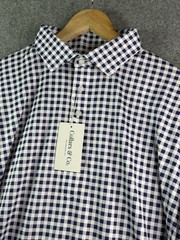Collars & Co Purple Gingham Plaid Dress Collar Polo Shirt Men’s XL Relaxed