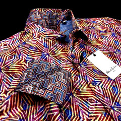 Robert Graham Geometric Paisley Star Diamond Masterpiece Medium Sport Shirt $228