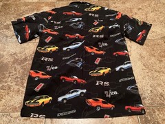 VTG DAVID CAREY GM GENERAL MOTORS CAMERO HAWAIIAN BUTTON UP SHIRT ( MENS M ) AOP