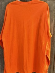 Mens ORANGE 2XL 3XL Cotton Tshirt Crew Neck Long Sleeve T-Shirt UNISEX