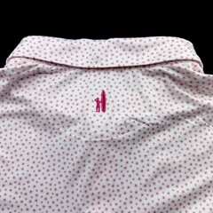 Johnnie O Featherweight Performance Golf Floral Print Polo White Red XL $110