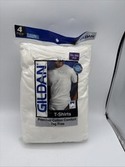 Gildan 4 Pack Premium Cotton Comfort Tag Free T Shirts 2XL 50-52 New In Package