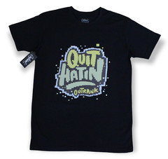 OUTRANK “QUIT HATIN” SNEAKER T-SHIRT Black Retro 5 Jade Horizon
