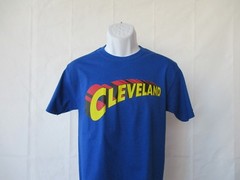 City of Cleveland Ohio – Comic – Superhero in 3D Blue T-Shirt – Mens S – 3XL NEW