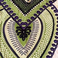 Vintage Batik Kukuh Festival Dashiki Shirt Green Purple Unworn Men’s Small