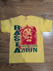 Unused Yellow Rasta Iron Lion Zion Shirt- Child’s XL Heavy Fabric- Super Irie!