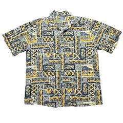 Reyn Spooner Shirt Mens M Hawaiian Purple Gold Lakers Color Seersucker Button Up