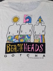 Vintage Gotcha Beach Heads Shirt Mens XL White Graphic Surf Skate Tee 1986 80s