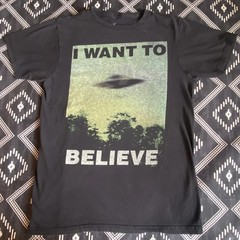 THE X-FILES I Want To Believe Cult TV Logo Black T-Shirt BS954