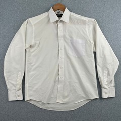 Giorgio Armani Dress Shirt Mens 15.5 White Le Collezioni Button Down Long Sleeve