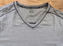 Rock & Republic V-Neck Short Sleeve Gray Cotton T-Shirt Men’s XL