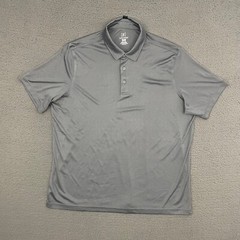 George Polo Shirt Mens 2XL Gray Polyester Breathable Preppy Outdoor Dad Casual