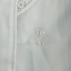 Vintage Iolani Beau Tiki Hawaiian Wedding Shirt Mens M White Made in USA Lace
