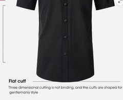 Men’s Dress Shirts Formal Business Short Sleeves Slim Fit Elastic Casual Shirts