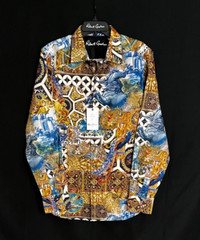 Robert Graham FRESCO Embroidered Renaissance Art $328 Large NWT Classic Fit L