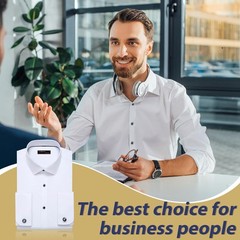 French Cuff Shirt Men Slim Fit Stretch Spread Collar Metal Cufflink Shirt