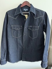 Iron Heart IHSH-444-IND Cotton Linen Chambray Western Shirt XXL Indigo Japan