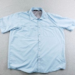 Wrangler Shirt Mens Extra Large Blue Outdoor Mesh Lined Hiking Quick Dry **STAIN