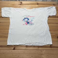 Vintage 80s Le Vol De Nuit Ca Mepuise Bird Cartoon French Graphic T-Shirt – 2XL