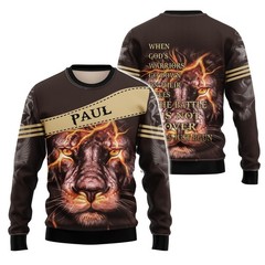 Jesus Lion Face Custom Name AOP Shirt Christian 3D shirt Full Size S-5XL