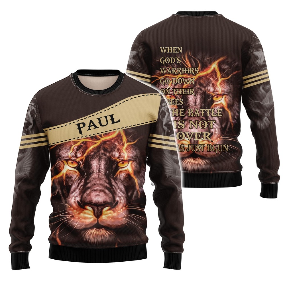 Jesus Lion Face Custom Name AOP Shirt Christian 3D shirt Full Size S-5XL