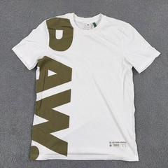 G Star RAW Shirt Mens Large White Graphic 12 Slim Spell Out Side Logo Urban Tee