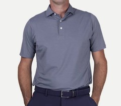 KJUS Preston Polo Shirt Mens 50 Medium Steel Blue Stretch UPF 50+ NWT